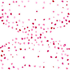 Fototapeta na wymiar Heart Background. Empty Vintage Confetti Template. 8 March Banner with Flat Heart. St Valentine Day Card with Classical Hearts. Red Pink Exploding Like Sign. Vector Template for Mother's Day Card.