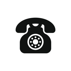Telephone icon flat style isolated on white background. Vector illustration