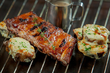 freshly grilled ribs