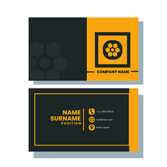 yellow black, modern business card template design, for everyone and company