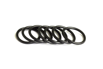 A set of rubber sealing gaskets. Rubber rings for creating tight connections in the automotive,...