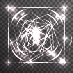 Chaotic light rays lattice intersection transparent background template vector illustration
