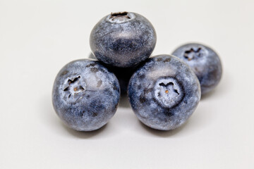 Blueberry fruits isolated in white