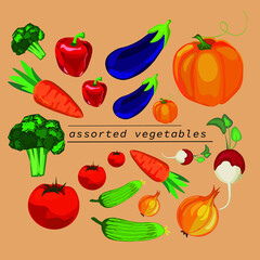 vegetable set of vector healthy food