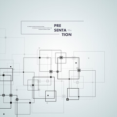 Vector connections with dots and lines on blue background