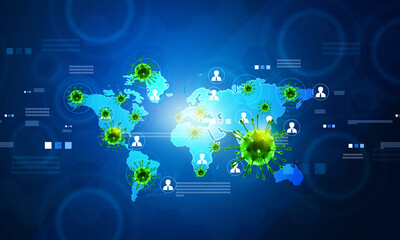 World coronavirus  attack concept. 3d illustration..
