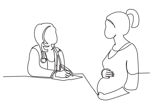 pregnant woman at a doctor's appointment