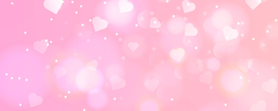 Abstract pink pastel background with hearts - concept Mother's Day, Valentine's Day, Birthday - modern colors