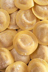 closeup of stuffed pasta vertical format