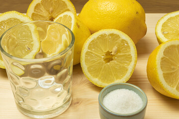 lemons over a brown table