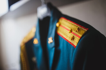 military uniform on the hanger