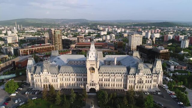 Aerial Footage of Iasi on a sunny day 
