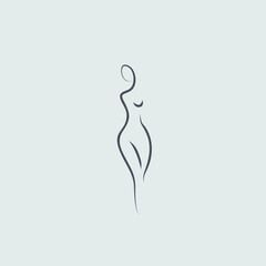 female shape logo design line art 