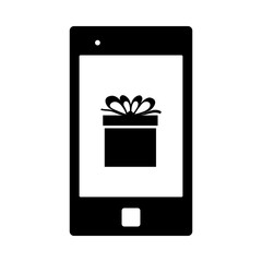 Smartphone With Gift Box On Screen Icon