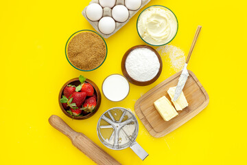 Celebratory strawberry gift pie with shortcrust pastry for valentine's day, mother's day and women's day