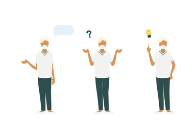 看護師のポーズイラスト、3セット