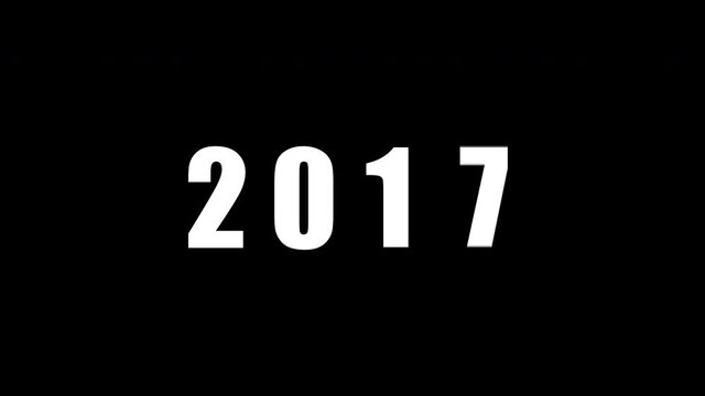 Analog counter counting up from 2015 to 2022. Happy new year eve number counter. 4K footage motion graphic video rendering.