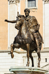 Fototapeta na wymiar Reiterstatue Marc Aurels in Rom