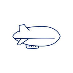 zeppelin balloon doodle sketch style icon. isolated on white background simple ink hand drawn Vector illustration © 200degrees