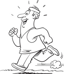 Cartoon vector illustration of a man running