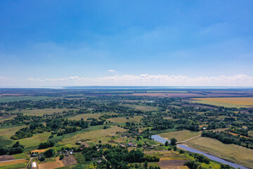 Fototapeta na wymiar landscape view of one of the parts of Ukraine in the Khmelnytsky and Kiev regions.