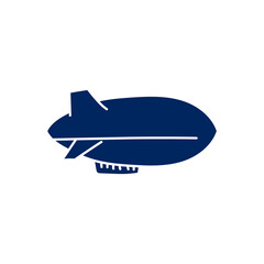 zeppelin balloon silhouette doodle icon on white background. simple ink hand drawn Vector illustration © 200degrees