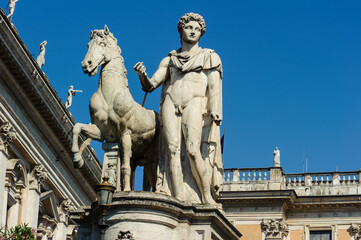 Fototapeta na wymiar Dioskur-Statue am Kapitol in Rom