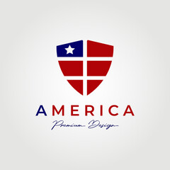american icon, USA flag guard logo vector illustration design graphic