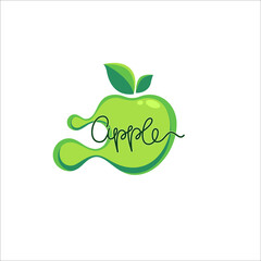 apple fruit flavor logo with lettering composition