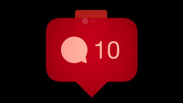 Multicolored Social media comments counters live style floating on black background 1