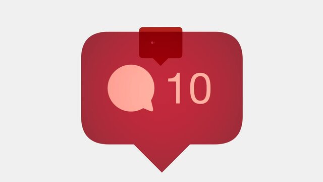 Multicolored Social media comments counters live style floating on white background