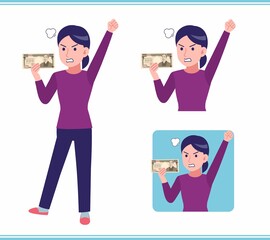 Young woman dressed in purple