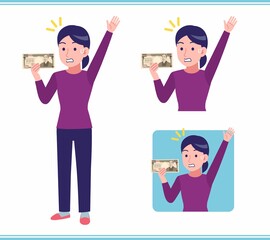 Young woman dressed in purple