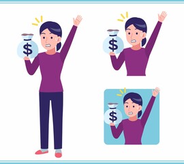 Young woman dressed in purple