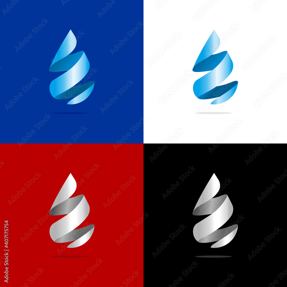 Sticker luxury and simple water drop vector logo