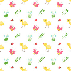 Happy Easter. Festive decoration seamless pattern
