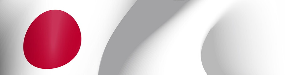 illustration festive banner with state flag of The Republic of Japan. Card with flag and coat of arms Happy Republic of Japan Day 2021. picture banner February 11 of foundation day