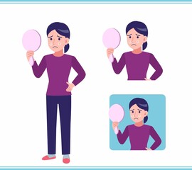 Young woman dressed in purple