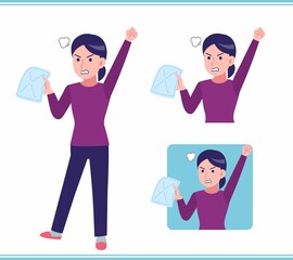 Young woman dressed in purple