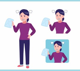 Young woman dressed in purple