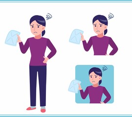 Young woman dressed in purple