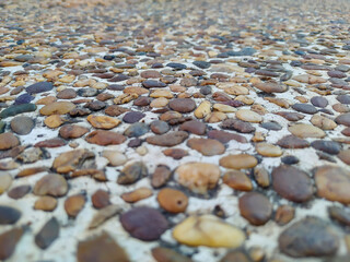Small pebble stone floor pattern texture background