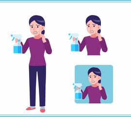 Young woman dressed in purple