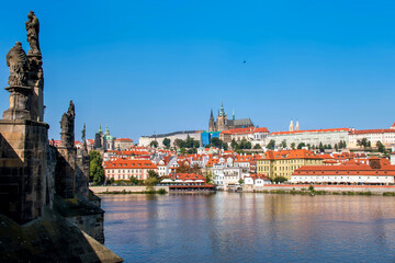 Naklejka na ściany i meble Picturesque view of Prague Castle on a clear day. Prague, Czech Republic