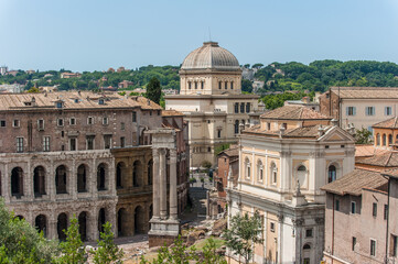 Marcellustheater, Apollotempel und Synagoge in Rom