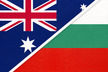 Australia and Bulgaria, symbol of national flags from textile.
