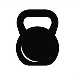Kettlebell icon. Sport and fitness symbol on white background. color editable