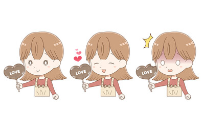 チョコレートを持った女の子