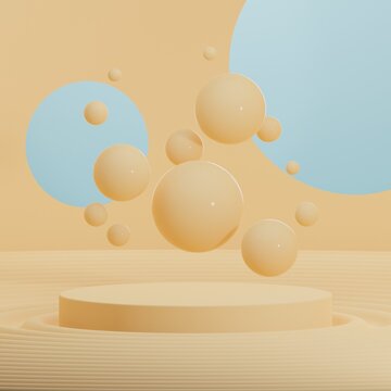 Abstract 3d render, Mock up podium for product presentation, abstract minimal concept, Showcase, geometric background, Product Presentation, can be used for commercial advertising