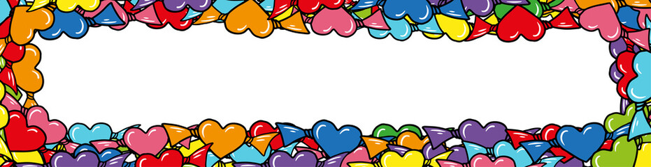 Billboard template with colored candy-hearts